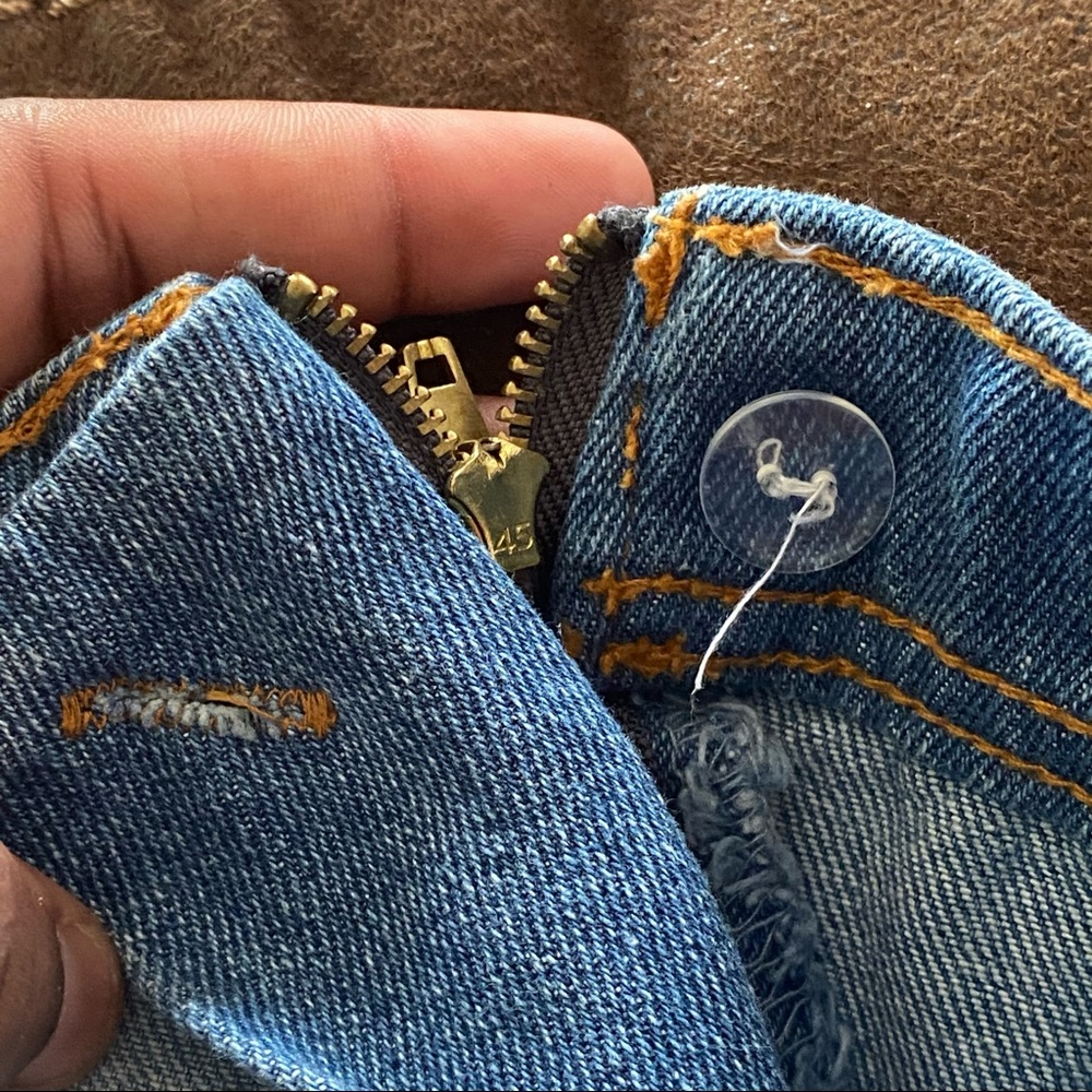 Life In Progress Color Block Denim Funky Mini Skir - Picture 6 of 7
